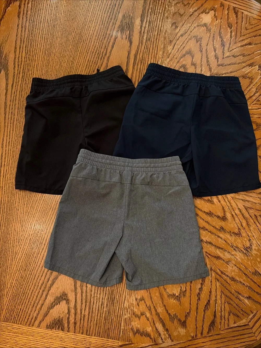 Old Navy Boys StretchTech Quick Dry Shorts Size M 8 Lot of 3 Black Navy Gray